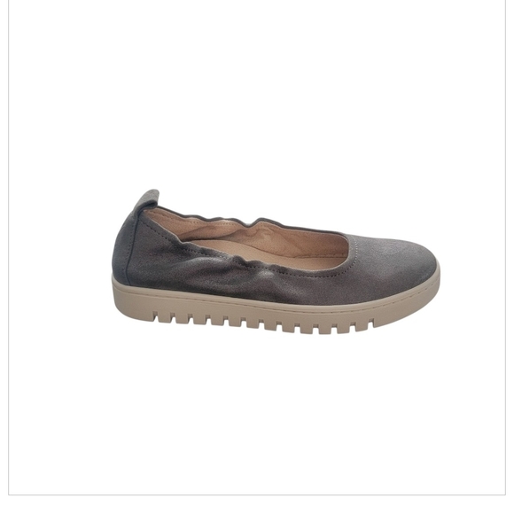 Vionic Metallic Gray Slip On Ballet Loafer Comfort Coastal Scandi Girl Size 8 - Picture 1 of 6